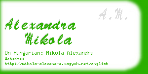 alexandra mikola business card
